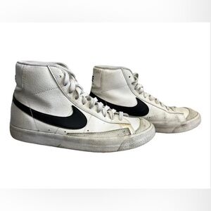 Nike Blazers in white with black swoosh
